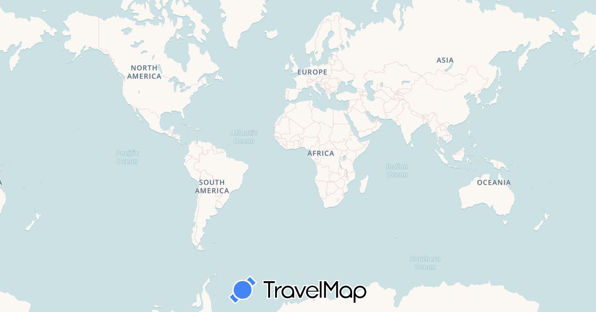 TravelMap itinerary: driving, cab in India (Asia)